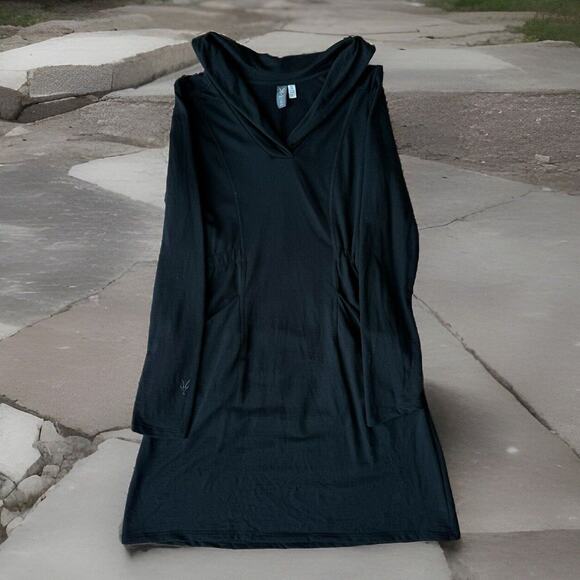 Ibex Merino Wool Dress Women's XS Black Made in USA Casual Glam Utility - Picture 1 of 9